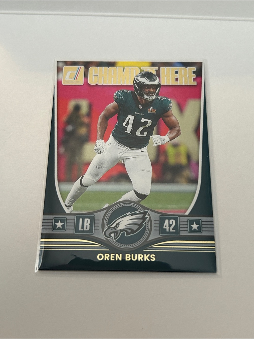 2025 Donruss Oren Burks Champ is Here Philadelphia Eagles #CIH-OBS